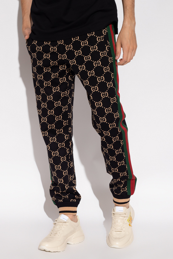 Black Sweatpants with GG pattern Gucci gucci